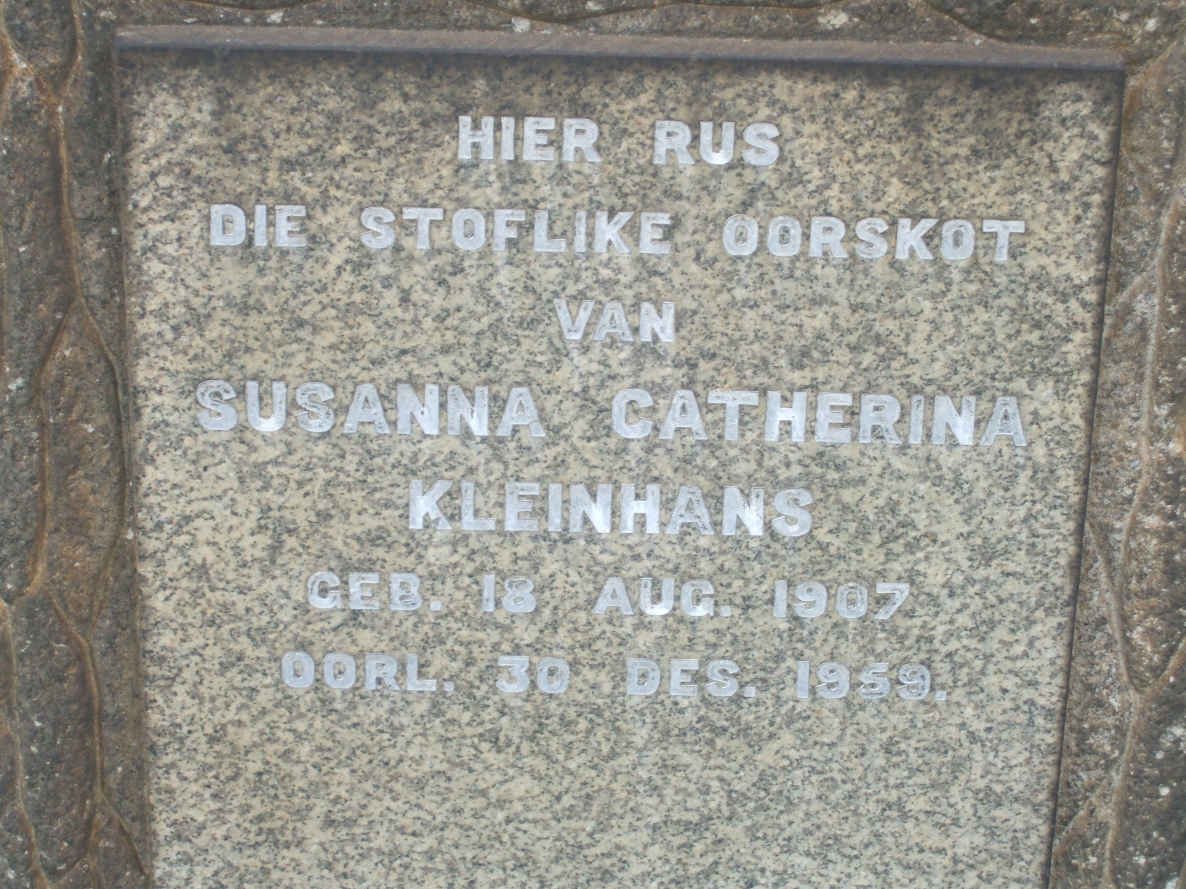 KLEINHANS Susanna Catherina 1907-1959