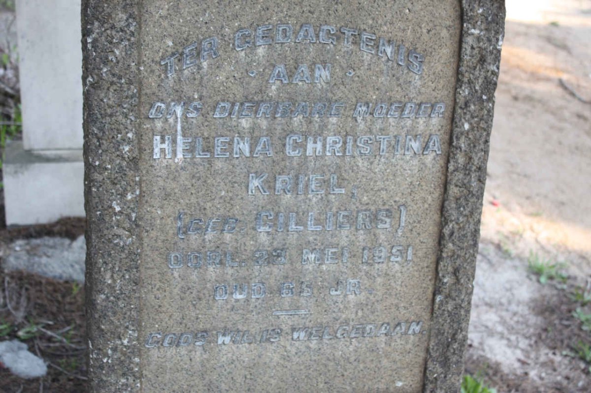 KRIEL Helena Christina nee CILLIERS -1951