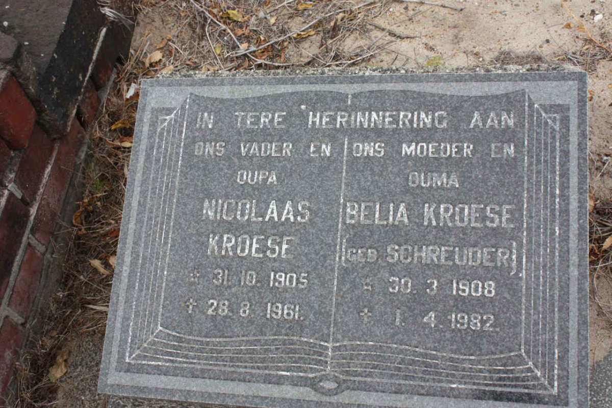 KROESE Nicolaas 1905-1961 &amp; Belia SCHREUDER 1908-1982