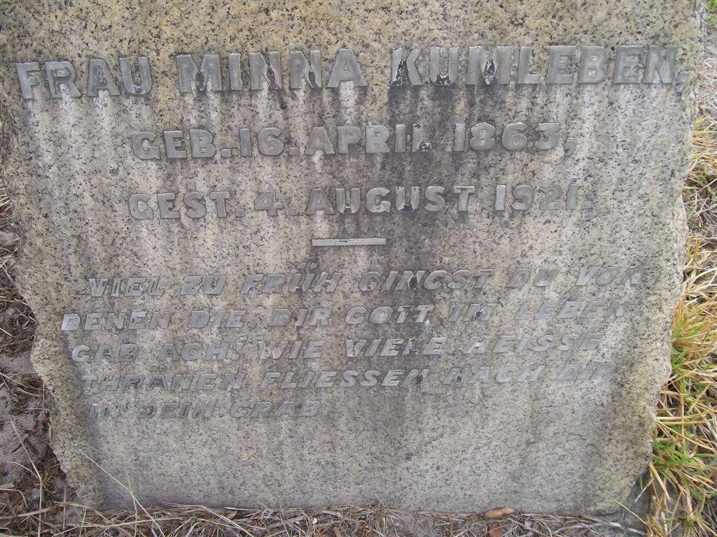 KUMLEBEN Minna 1863-1921