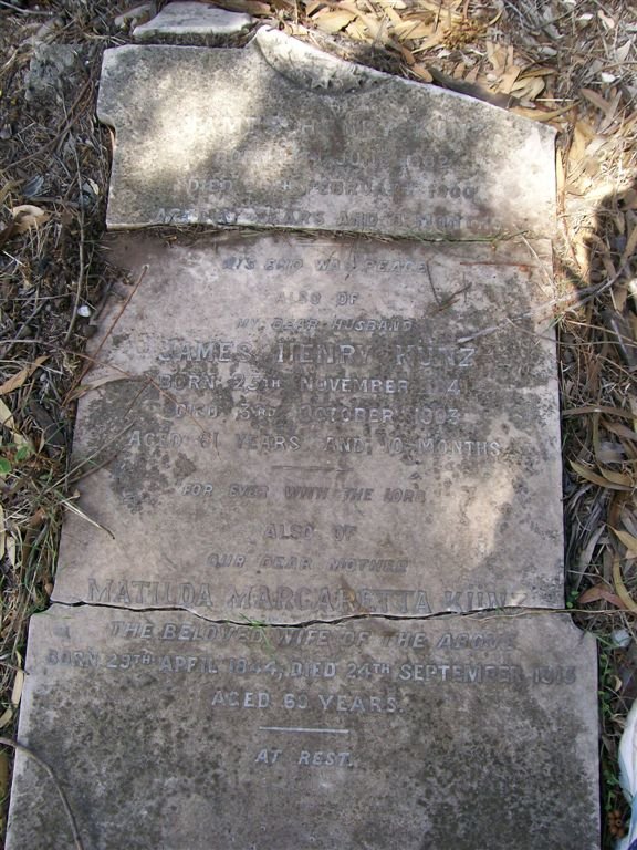 KUNZ James Henry 1841-1903 &amp; Matilda Margaretta 1844-1913 :: KUNZ James Henry 1882-1900