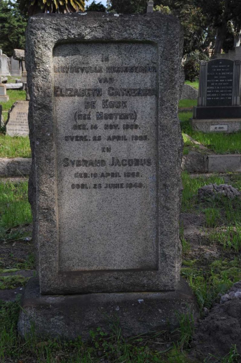 KOCK Sybrand Jacobus, de 1868-1948 &amp; Elizabeth Catherina MOSTERT 1869-1925