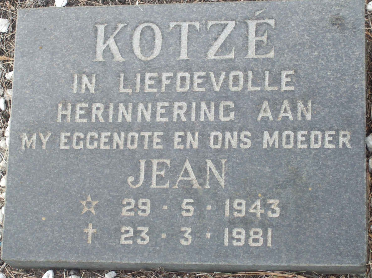 KOTZÉ Jean 1943-1981