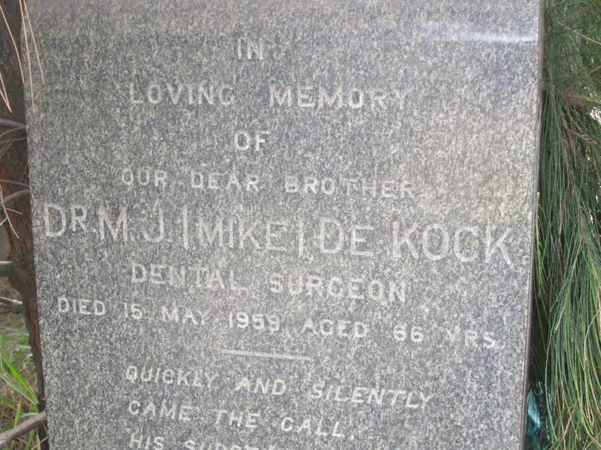 KOCK M.J., de -1959