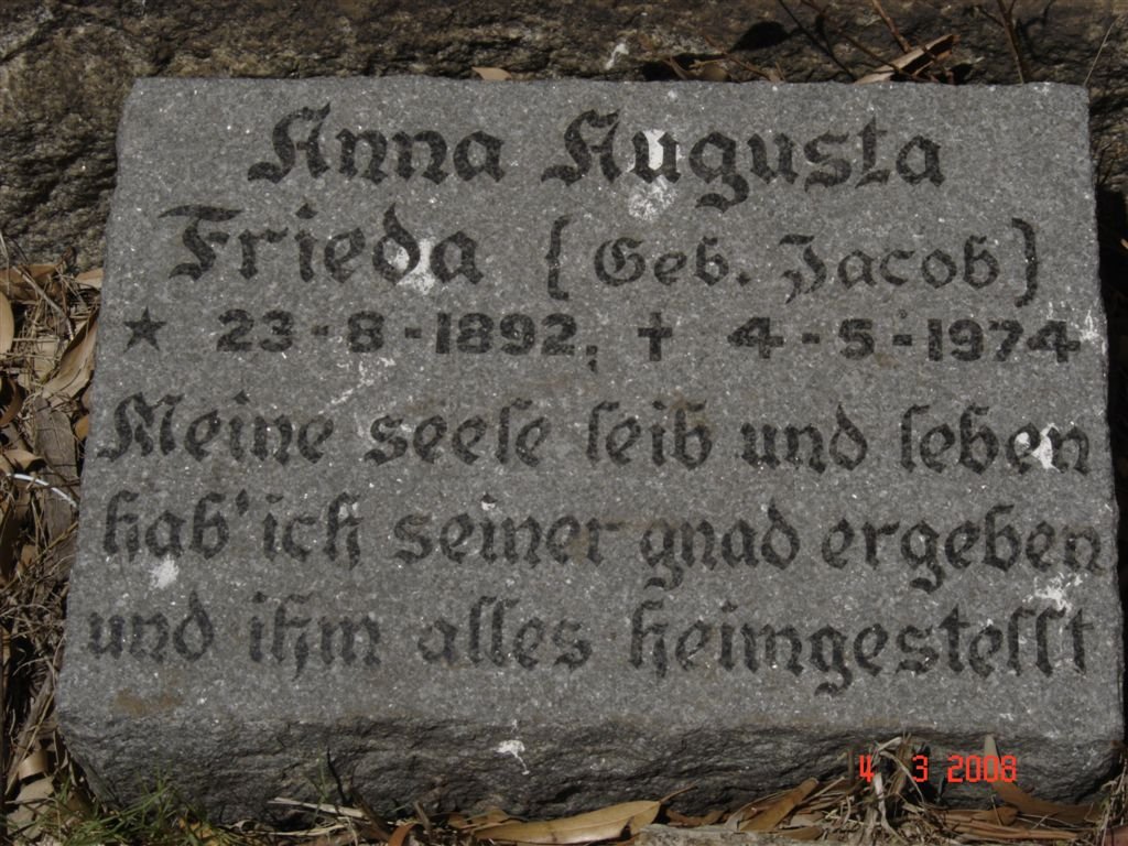 KOHL Anna Augusta Frieda nee JACOB 1892-1974