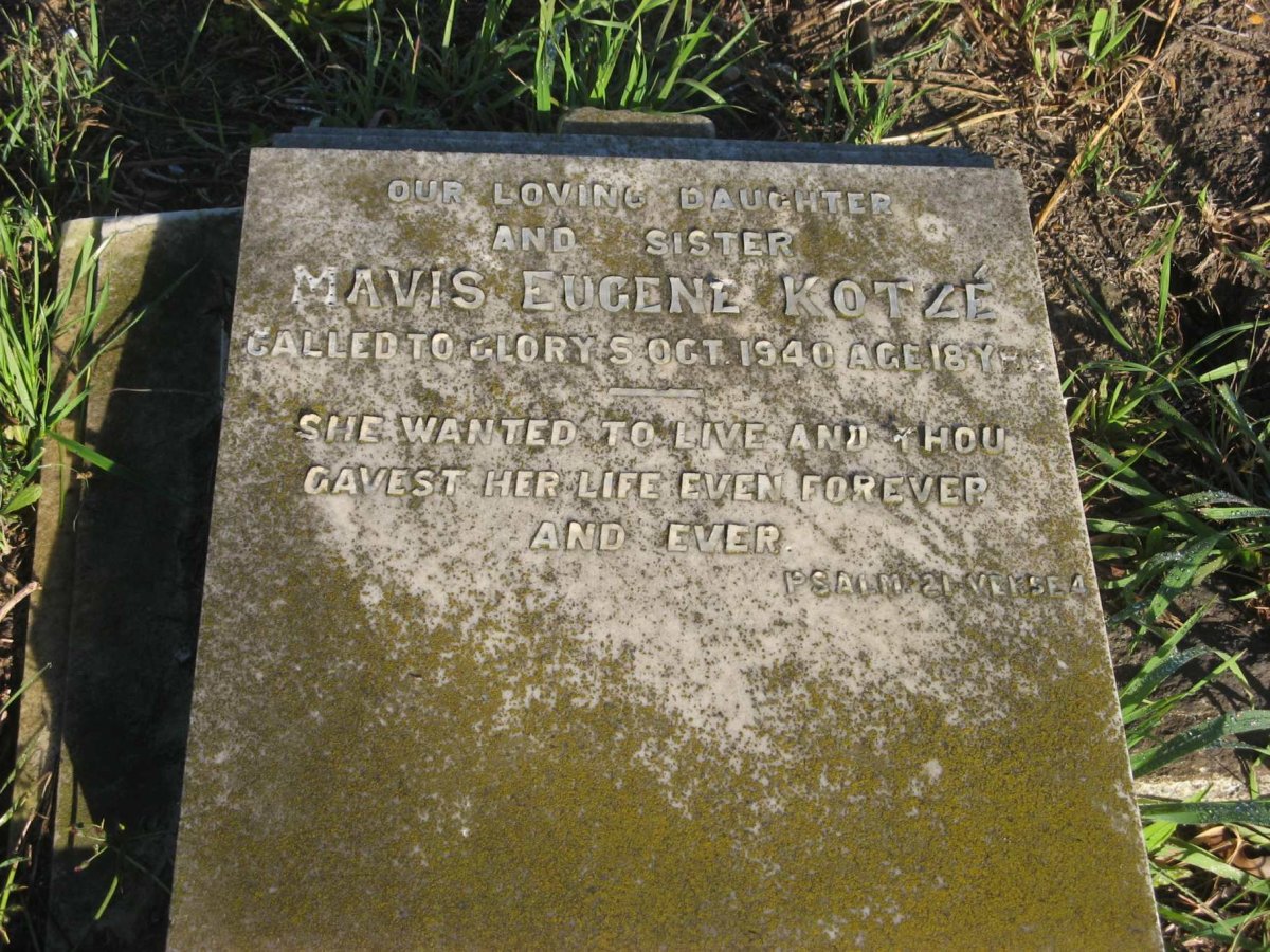 KOTZÉ Mavis Eugene -1940
