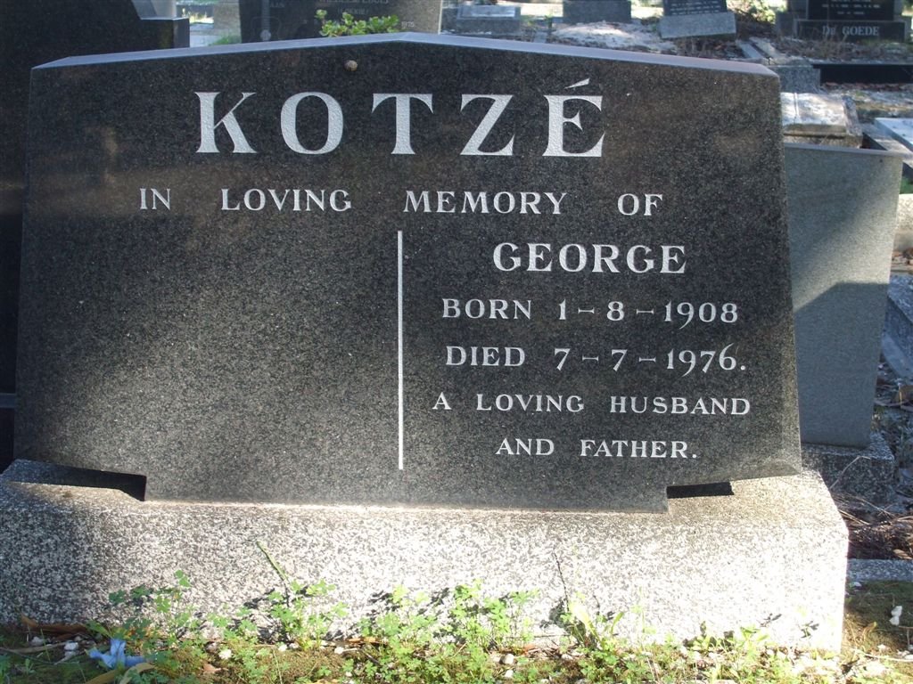 KOTZE George 1908-1976