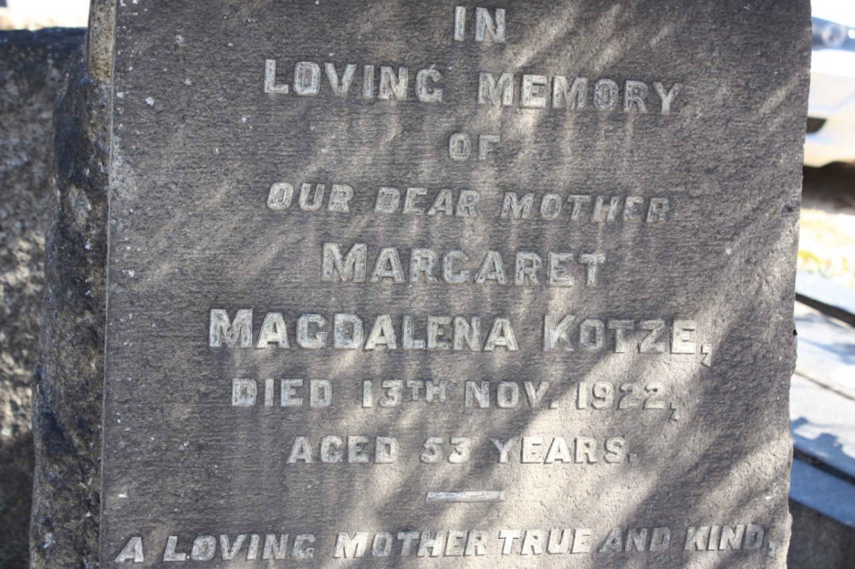 KOTZE Margaret Magdalena -1922