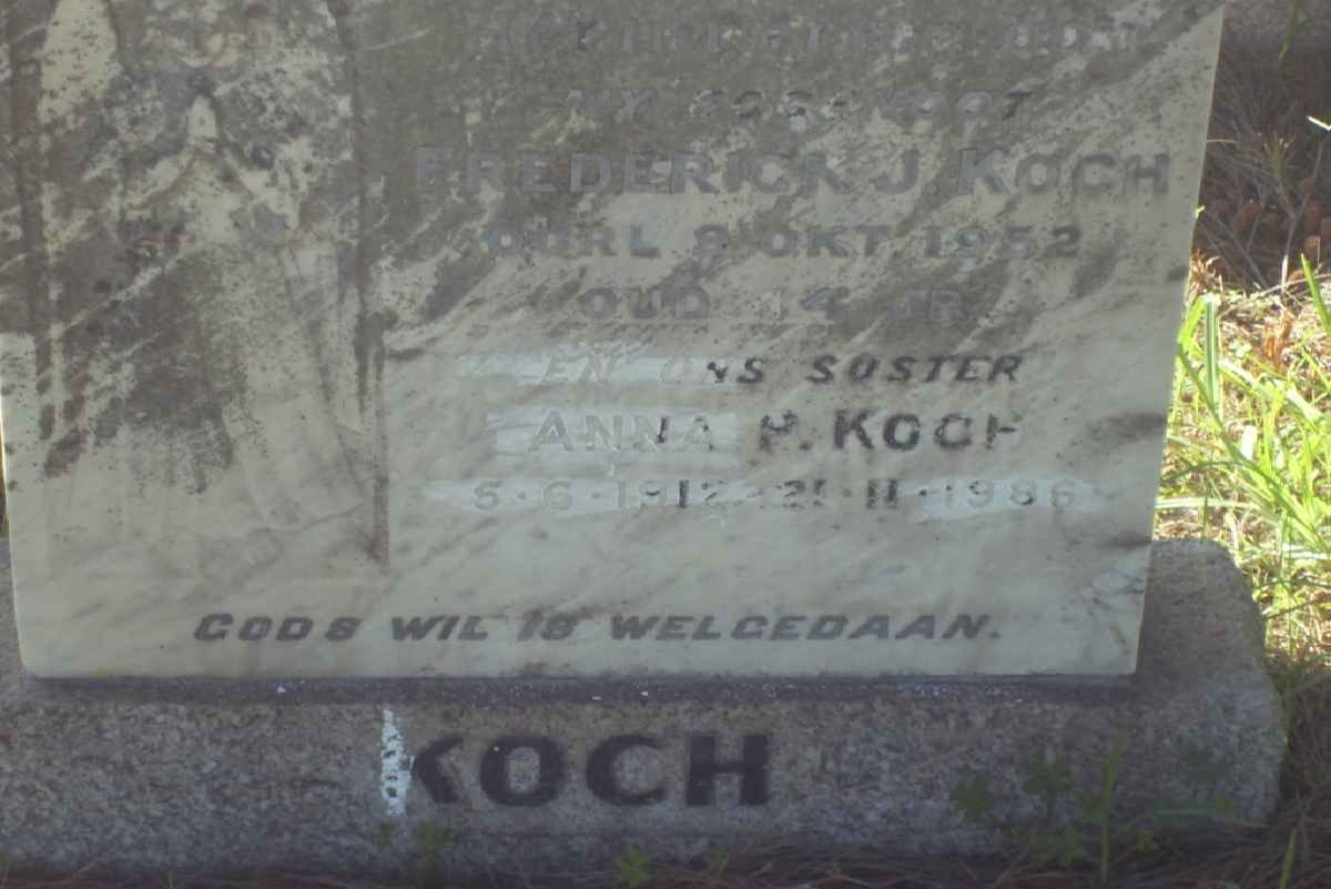 KOCH Frederick J. -1952 &amp; Anna P. 1912-1986