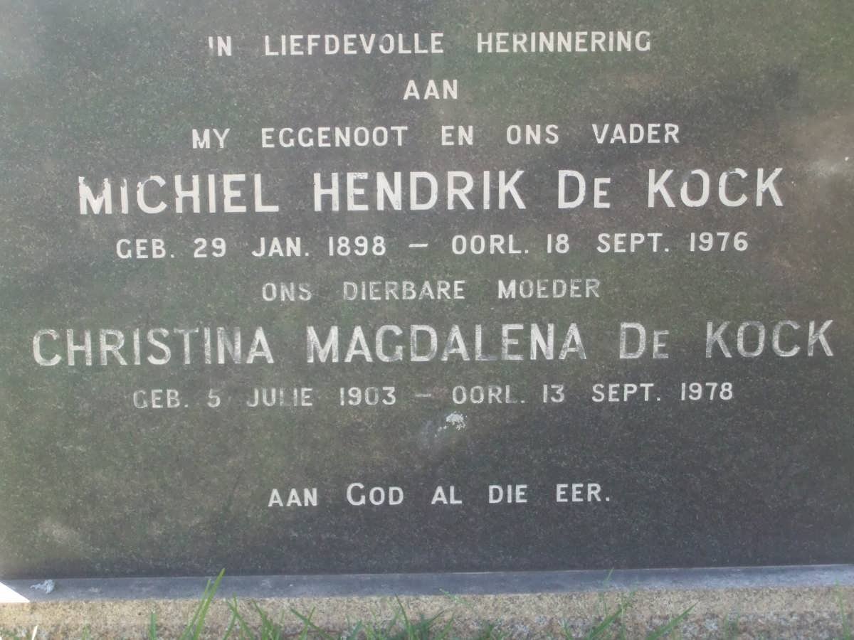 KOCK Michiel Hendrik, de 1898-1976 &amp; Christina Magdalena 1903-1978
