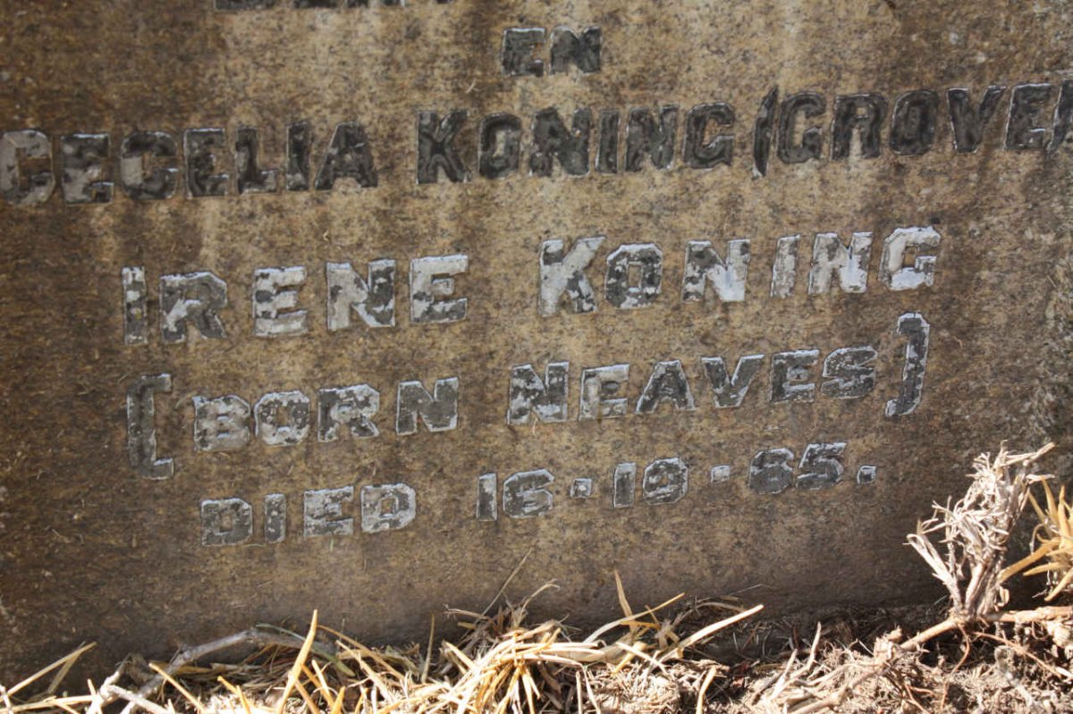 KONING Cecilia nee GROVE :: KONING Irene nee NEAVES -1985