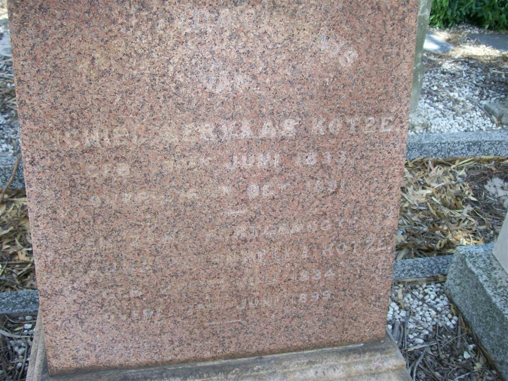KOTZE ? Herklaas 1833-1891 ::  KOTZE ? 1834-1895