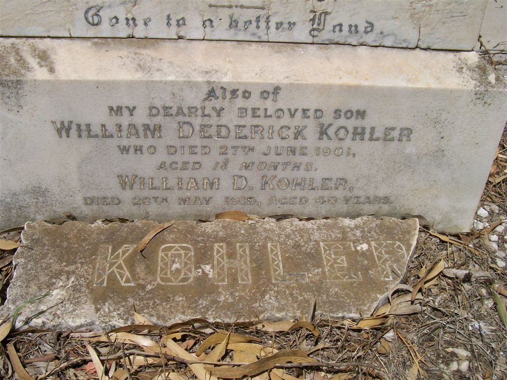 KOHLER William D. -1919 &amp; Sophia Augusta RIP -1901 :: KOHLER William Dederick -1901