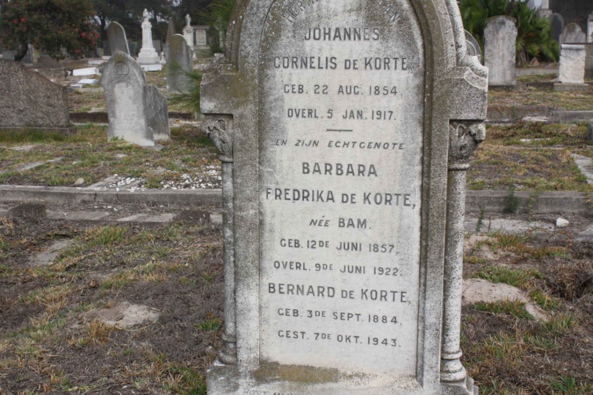 KORTE Johannes Cornelis, de 1854-1917 &amp; Barbara Fredrika BAM 1857-1922