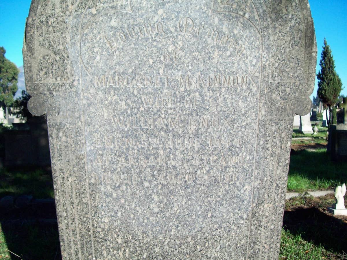 KNOX Margaret nee McKINNON 1844-1912
