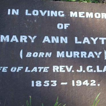 LAYTON Mary Ann nee MURRAY 1853-1942