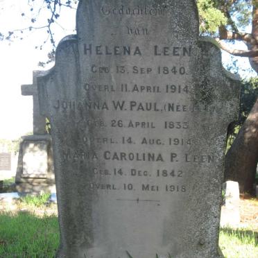 LEEN Helena 1840-1914 :: PAUL Johanna W. nee LEEN 1833-1914 :: LEEN Maria Carolina P. 1842-1918