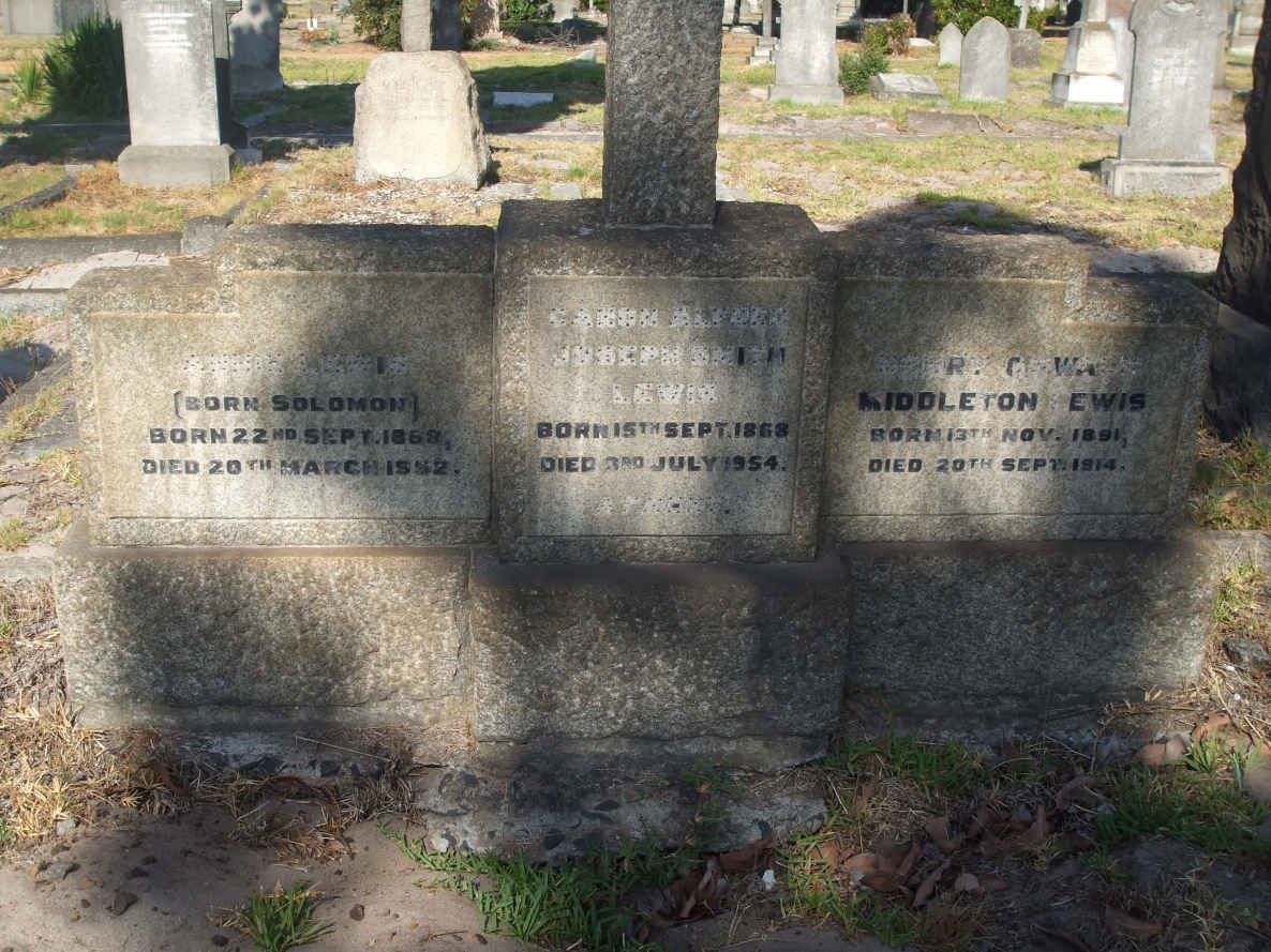 LEWIS Cannon Alfred Joseph Smith -1868-1954 &amp; Annie SOLOMON 1863-1952 :: LEWIS ?? Middleton 1891-1914