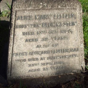 LEFFLER Alice Mary nee Van BLOMMESTEIN -1925 :: LEFFLER Leonard -1918 