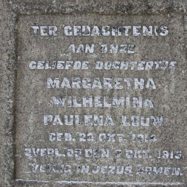 LOUW Margaretha Wilhelmina Paulena 1914-1915