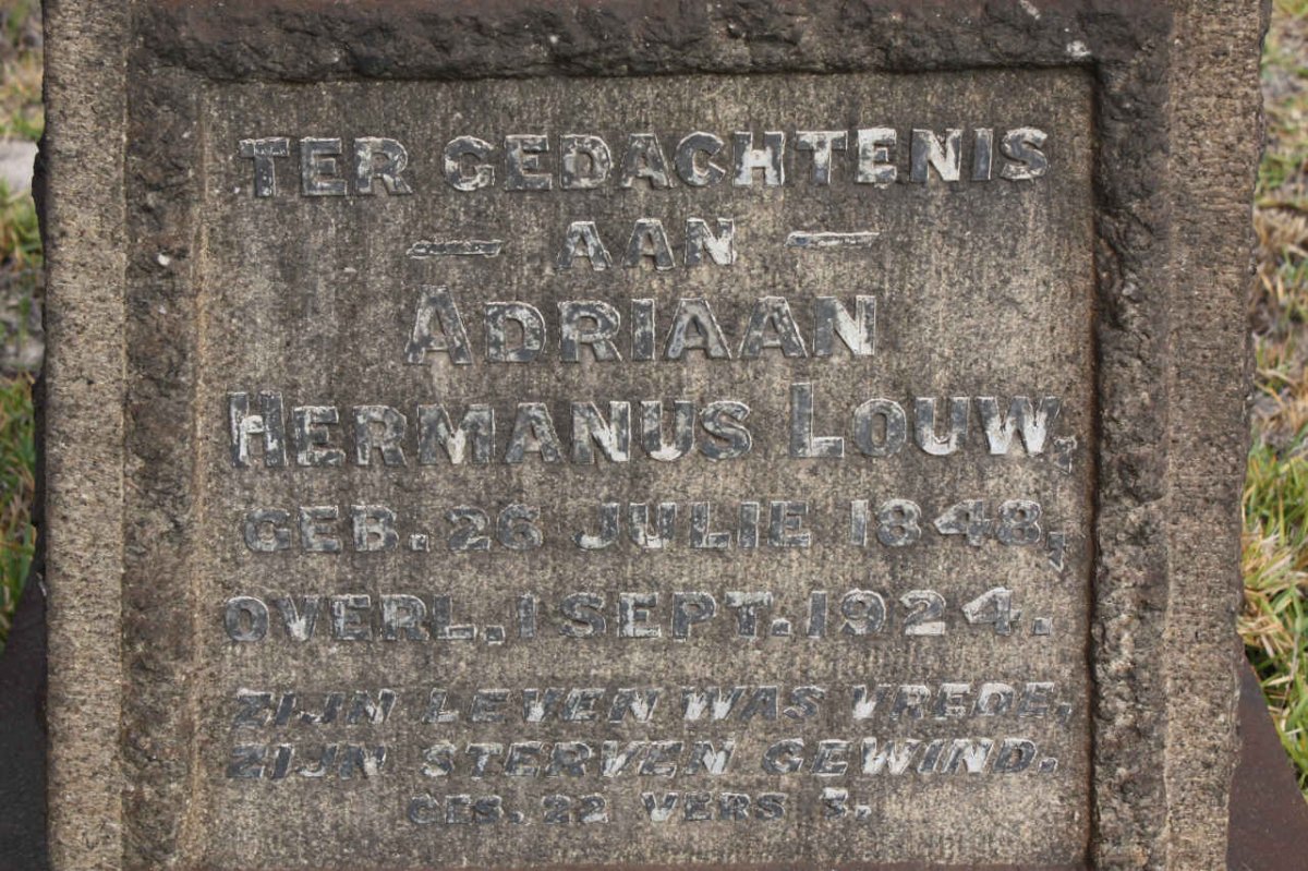 LOUW Adriaan Hermanus 1848-1924