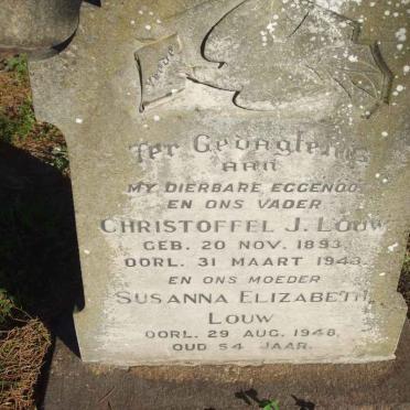 LOUW Christoffel J. 1893-1973 &amp; Susanna Elizabeth -1948