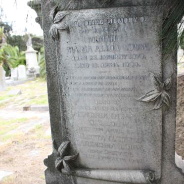 LOUW Hendrik O.E. -1940 &amp; Aletta Barendina DREYER -1947 :: LOUW Maria Alida 1870-1904 