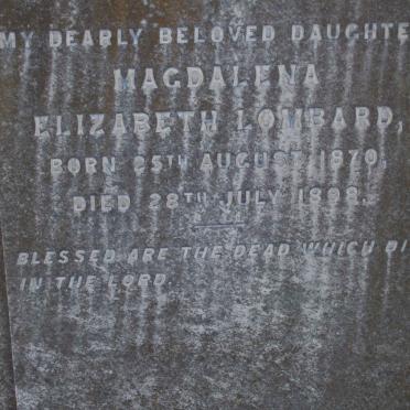 LOMBARD Magdalena Elizabeth 1870-1898