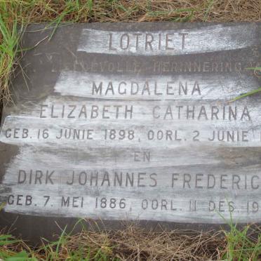 LOTRIET Dirk Johannes Frederick 1886-1962 &amp; Magdalena Elizabeth Catharina 1898-1962