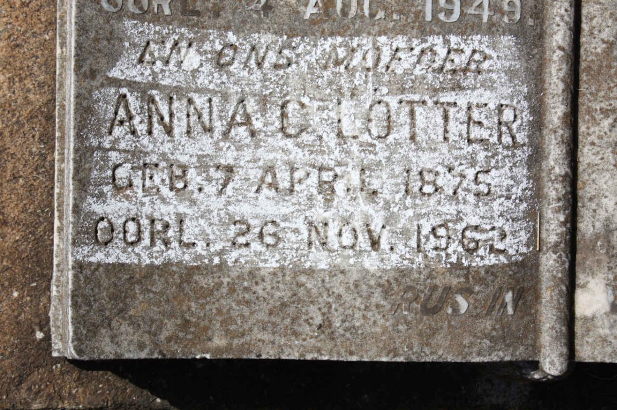LÖTTER  Anna C. 1875-1962