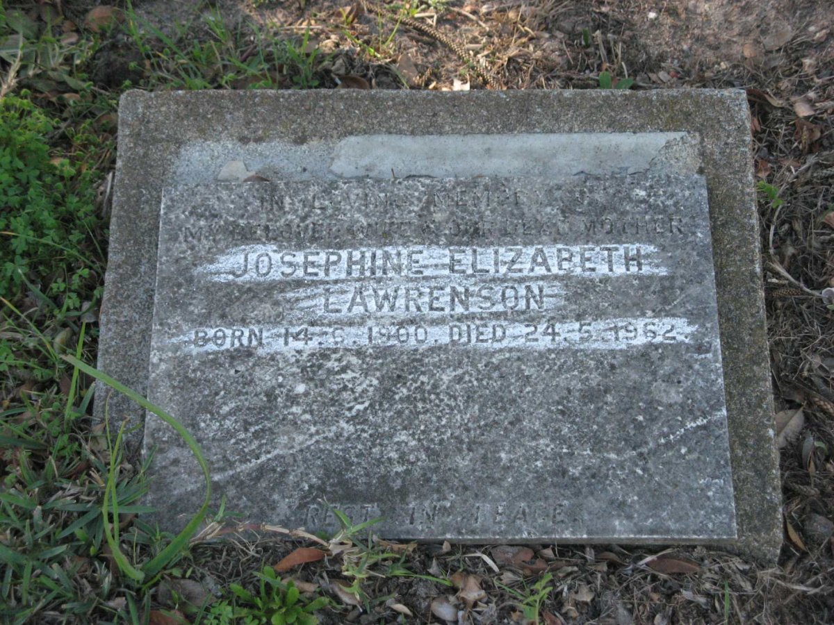 LAWRENSON Josephine Elizabeth 1900-1962