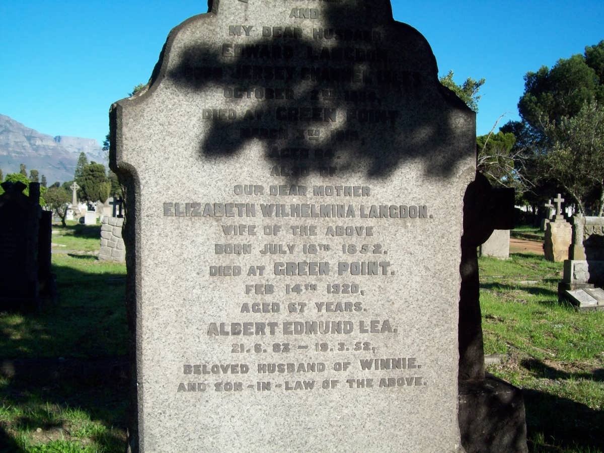 LANGDON Edward -1918 &amp; Elizabeth Wilhelmina 1852-1920 :: LEA Albert Edmund 1883-1952