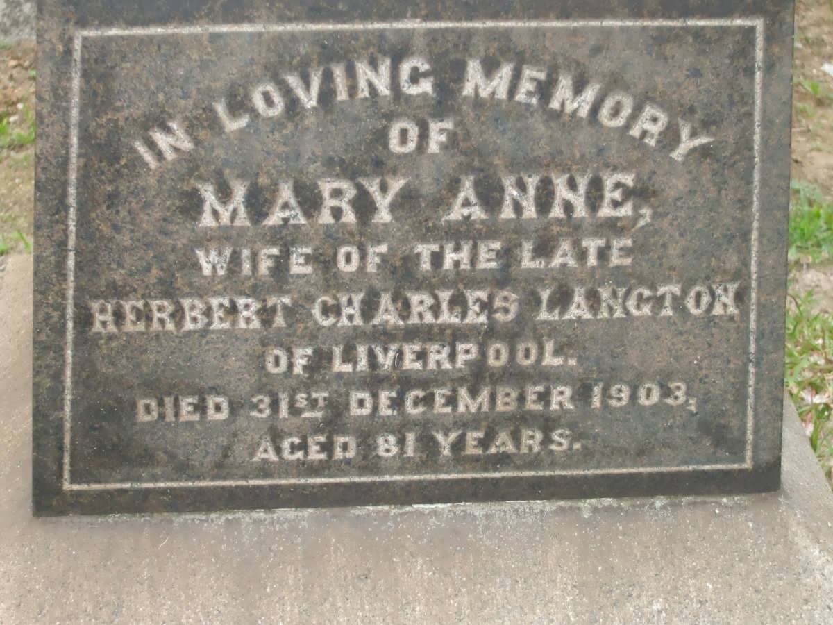 LANGTON Herbert Charles -1903