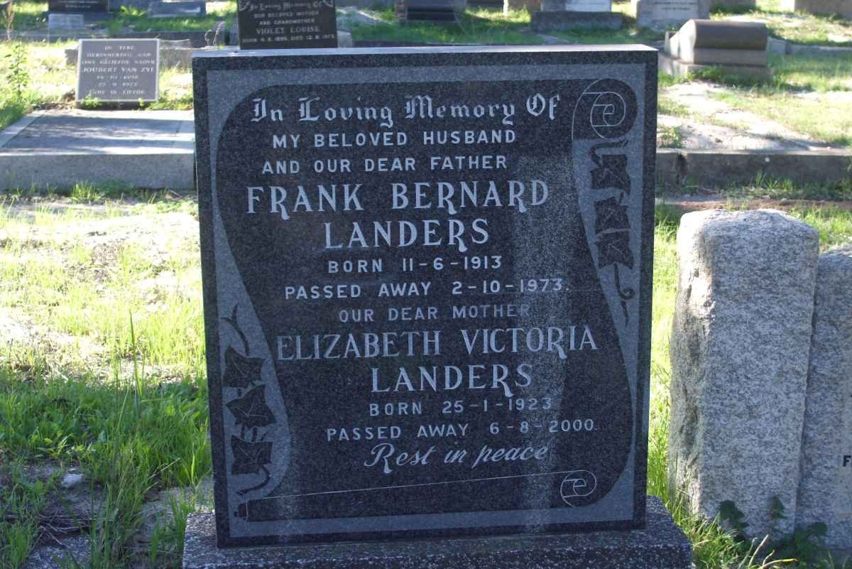 LANDERS Frank Bernard 1913-1973 &amp; Elizabeth Victoria 1923-2000