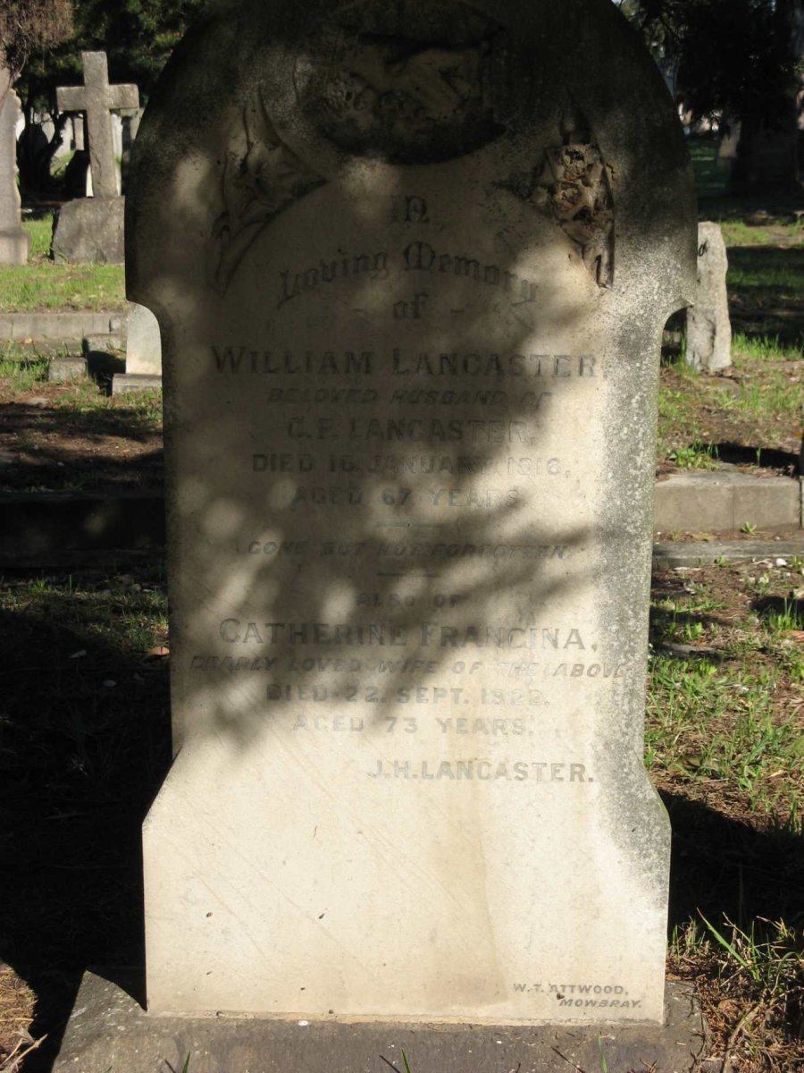 LANCASTER William -1916 &amp; Catherine Francina -1922
