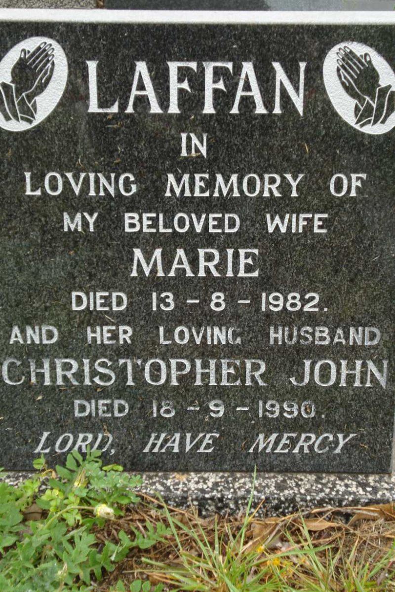 LAFFAN Christopher John -1990 &amp; Marie -1982