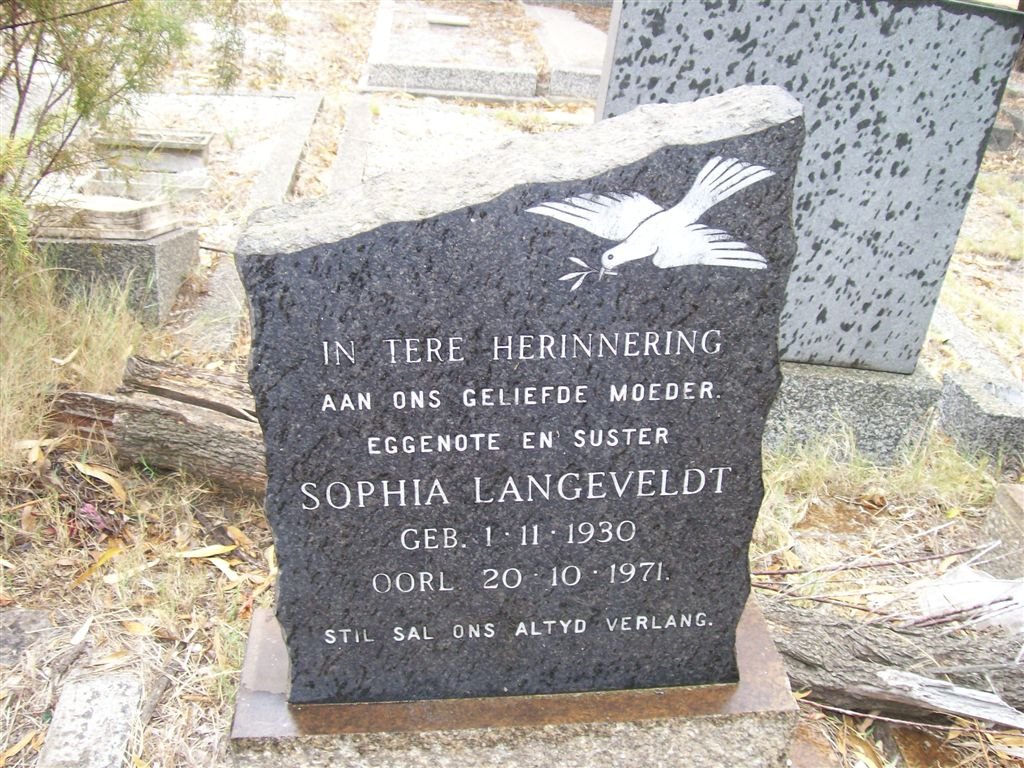 LANGEVELDT Sophia 1930-1971
