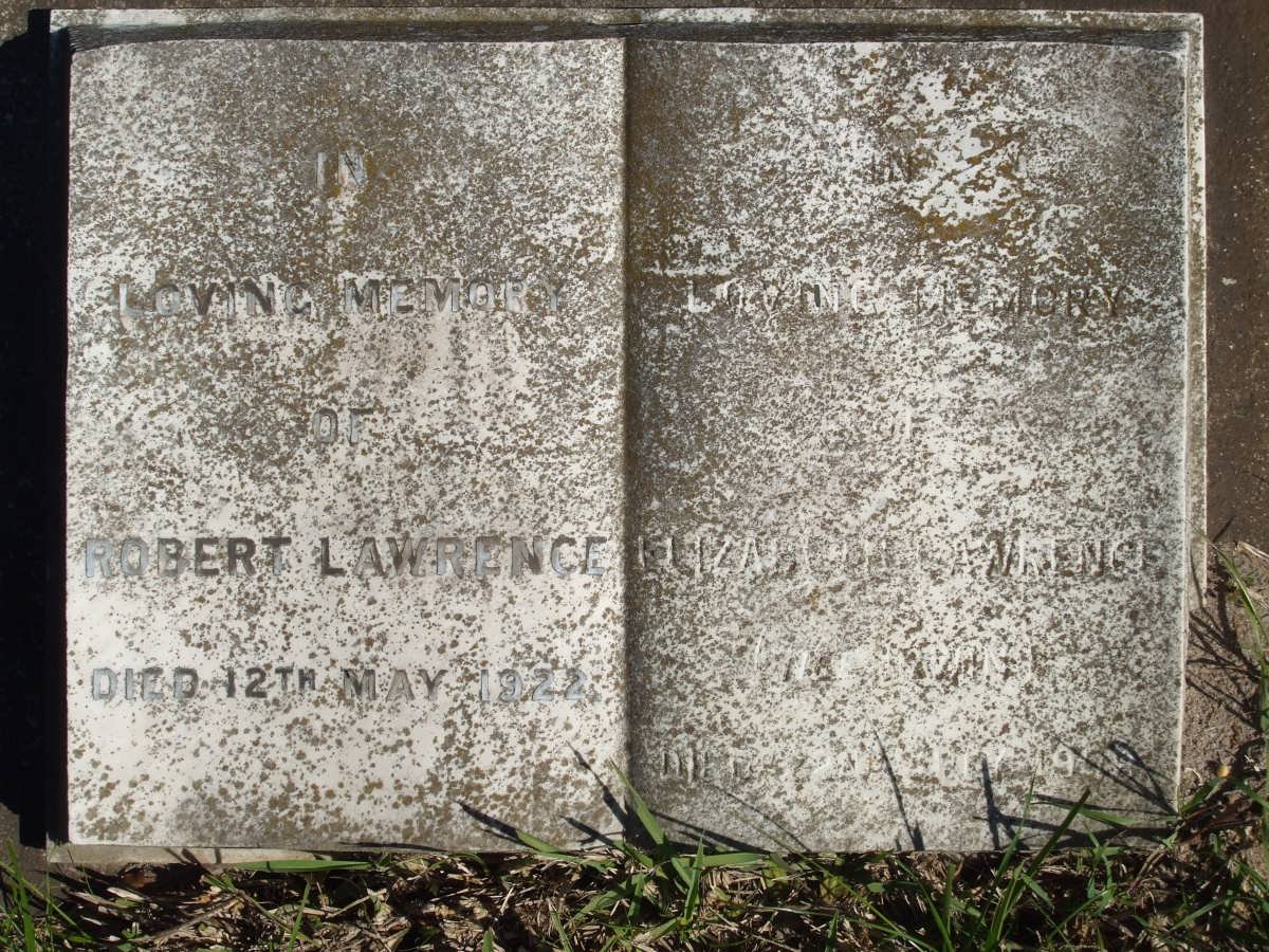 LAWRENCE Robert -1922 &amp; Eliza ? -??