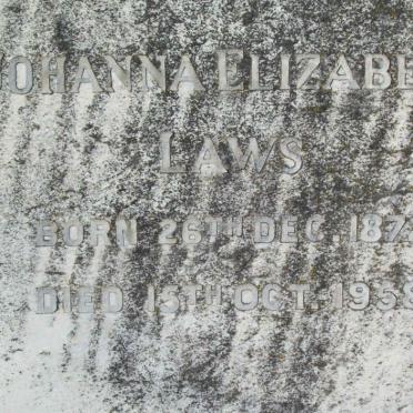 LAWS Johanna Elizabeth 1872-1958