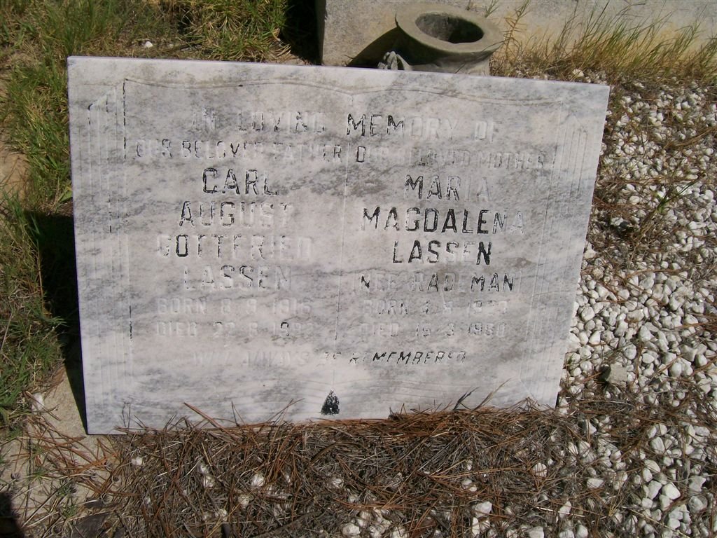 LASSEN Carl August Gottfried 1916-1986 &amp; Maria Magdalena RADEMAN 1920-1980