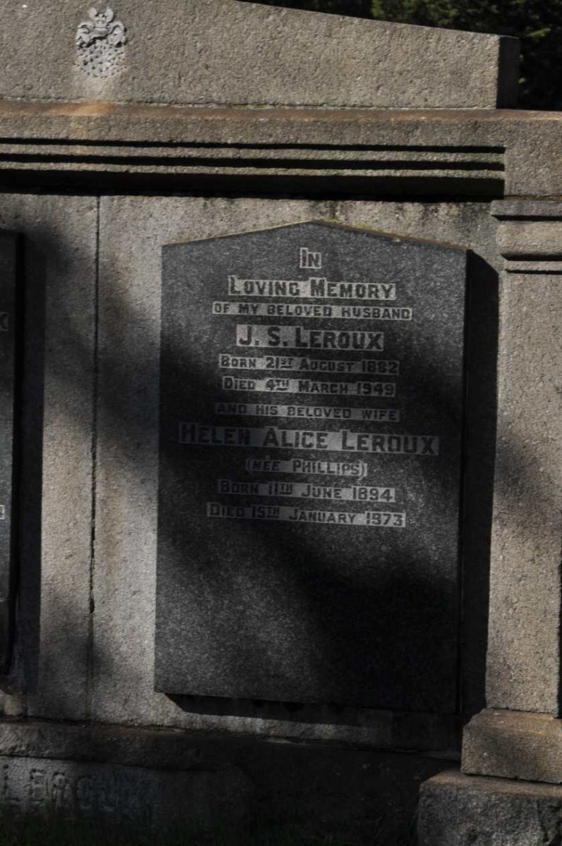 LEROUX J.S. 1882-1949 &amp; Helen Alice PHILLIPS 1894-1973
