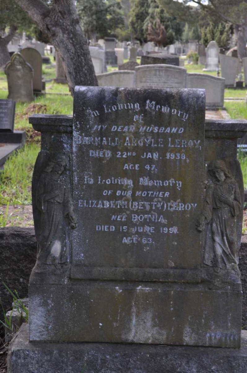 LEROY Barnard Argyle -1938 &amp; Elizabeth BOTHA -1951