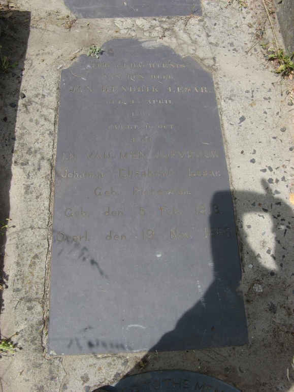 LESAR Jan Hendrik 1793-1864 &amp; Johanna Elizabeth PIETERSEN 1813-1866