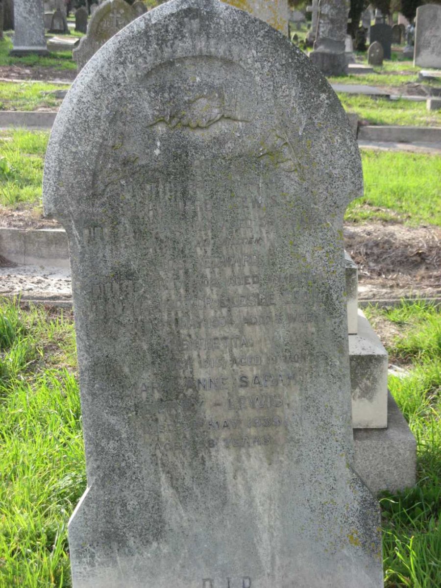 LEWIS Alan, DERBY -1915 &amp; Mary Anne Sarah -1939 :: LEWIS Jose Edward -1902