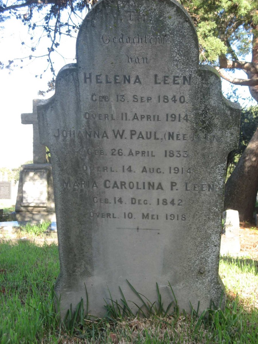 LEEN Helena 1840-1914 :: PAUL Johanna W. nee LEEN 1833-1914 :: LEEN Maria Carolina P. 1842-1918