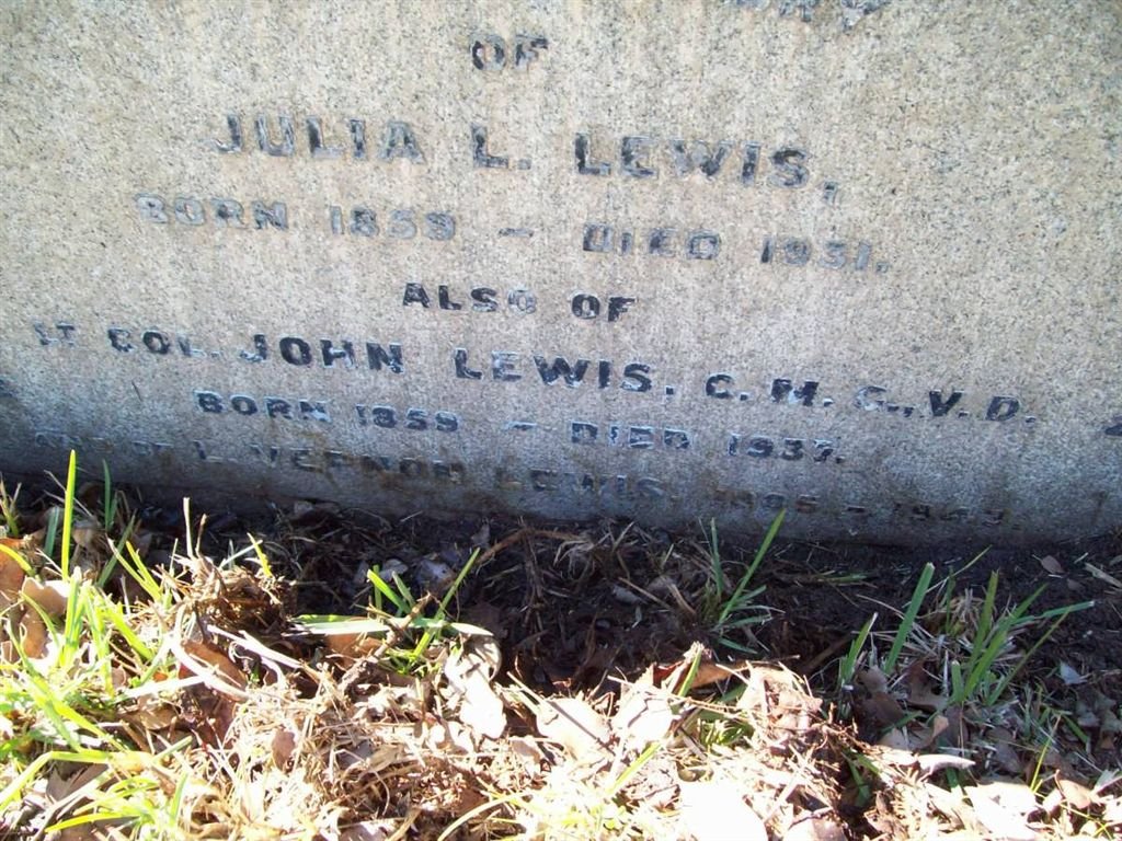 LEWIS Julia L. 1858-1931 :: LEWIS John 1859-1937 :: LEWIS L. Vernon 1905-1943
