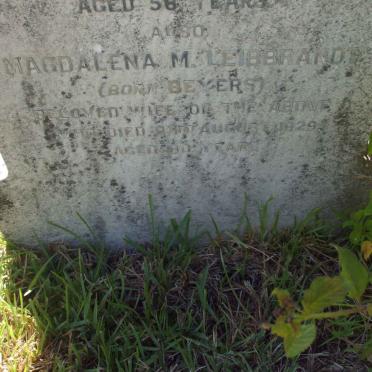 LEIBBRANDT Magdalena M. nee BEYERS -1929
