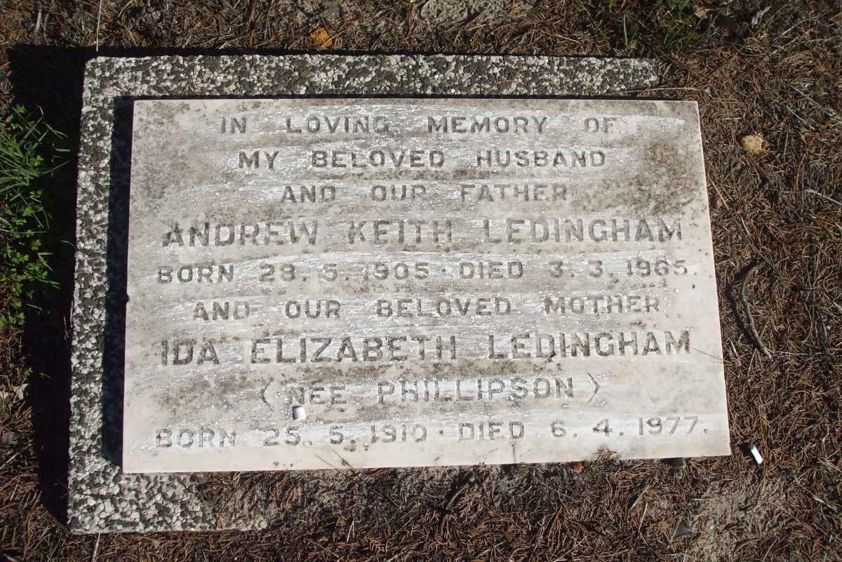 LEDINGHAM Andrew Keith 1905-1965 &amp; Ida Elizabeth PHILLIPSON 1910-1977