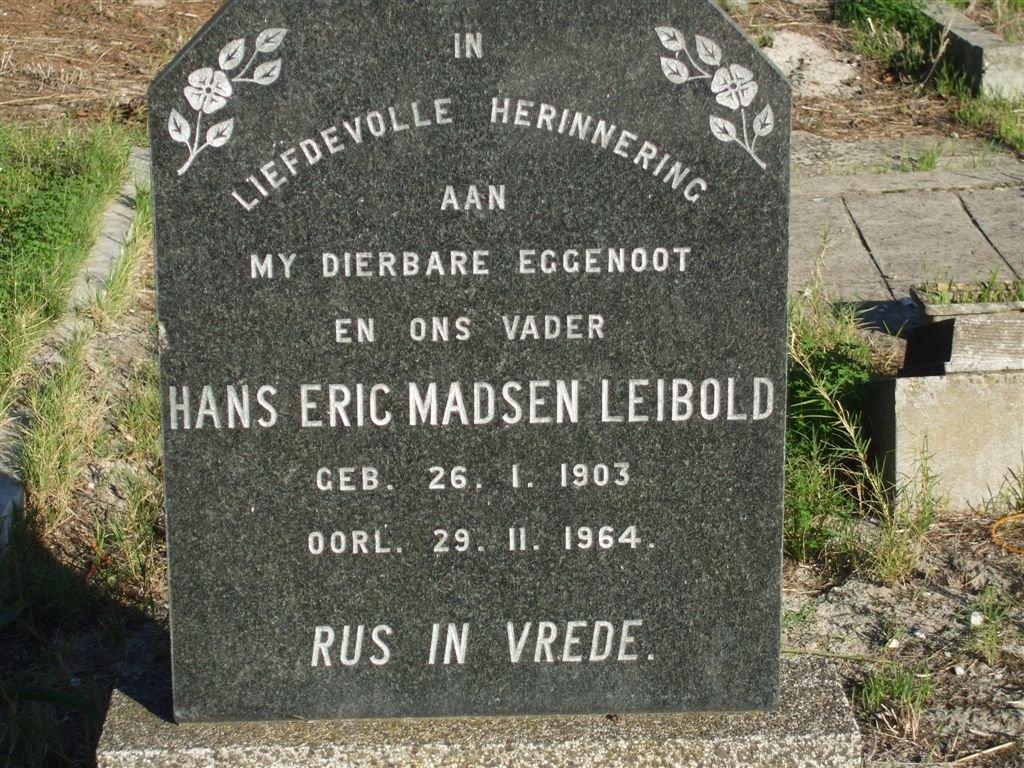 LEIBOLD Hans Eric Madsen 1903-1964