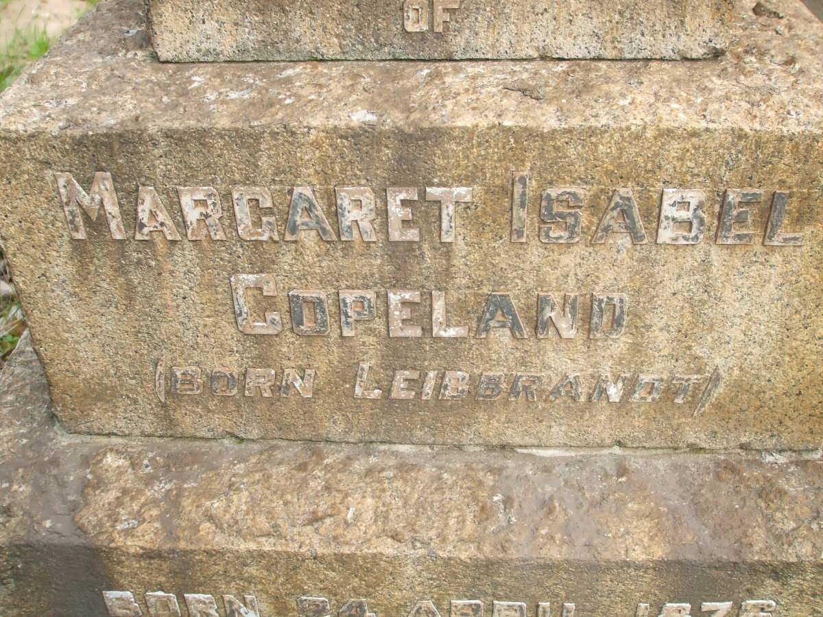 COPELAND Margaret Isabel nee LEIBBRANDT 1876-1939